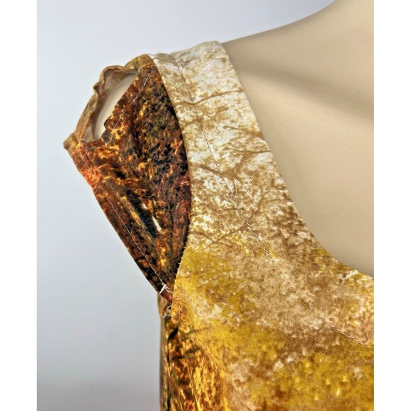 Retrolicious Dress Size XS Fall Forest Autumn Novelty Nature A Line Cap Sleeve - Picture 5 of 11